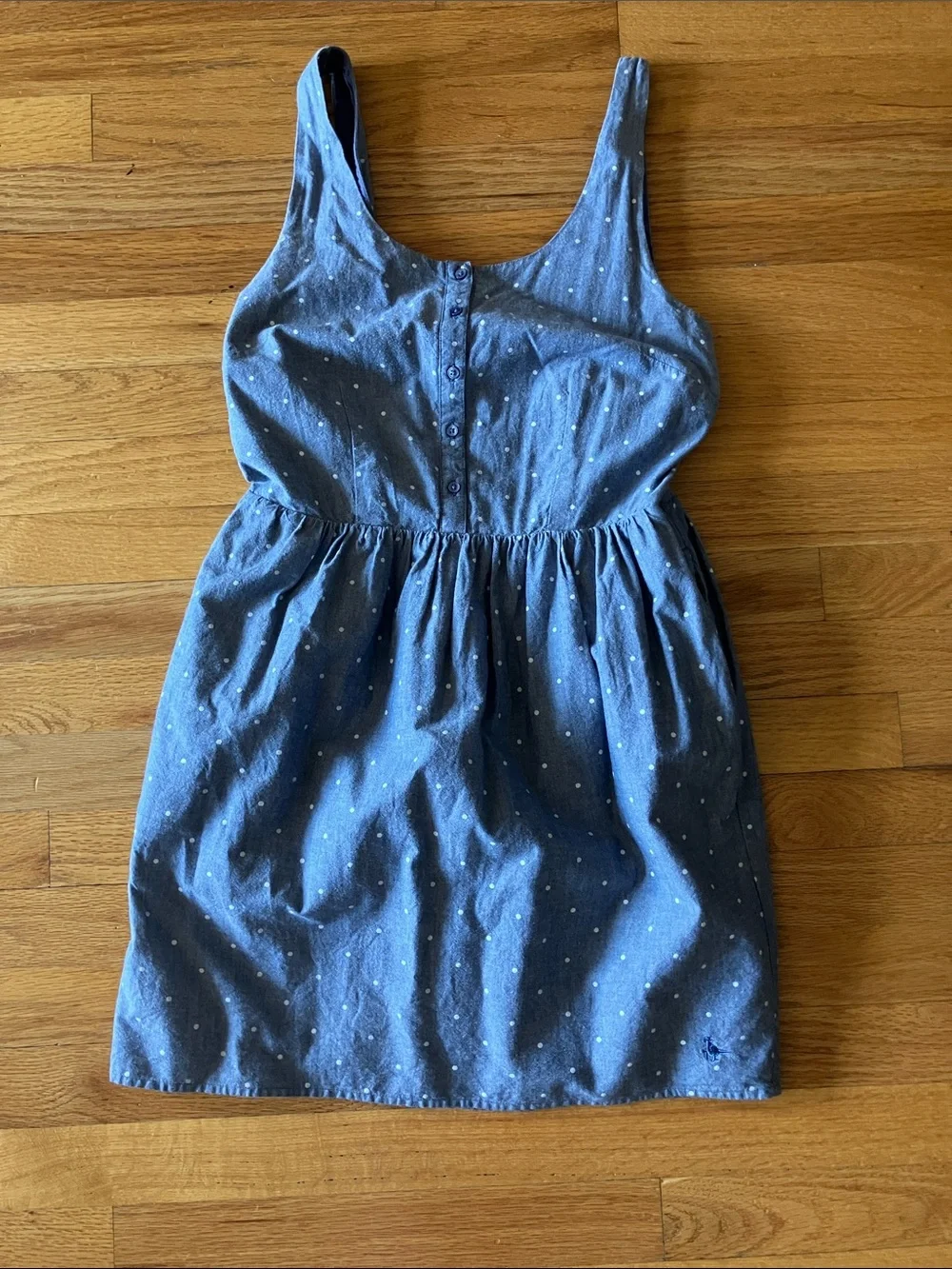 jack wills blue dress Navy Polka Dot Button-Front Mini built-in bra prom gown Navy Dress with White Pant Size:3XL · 40